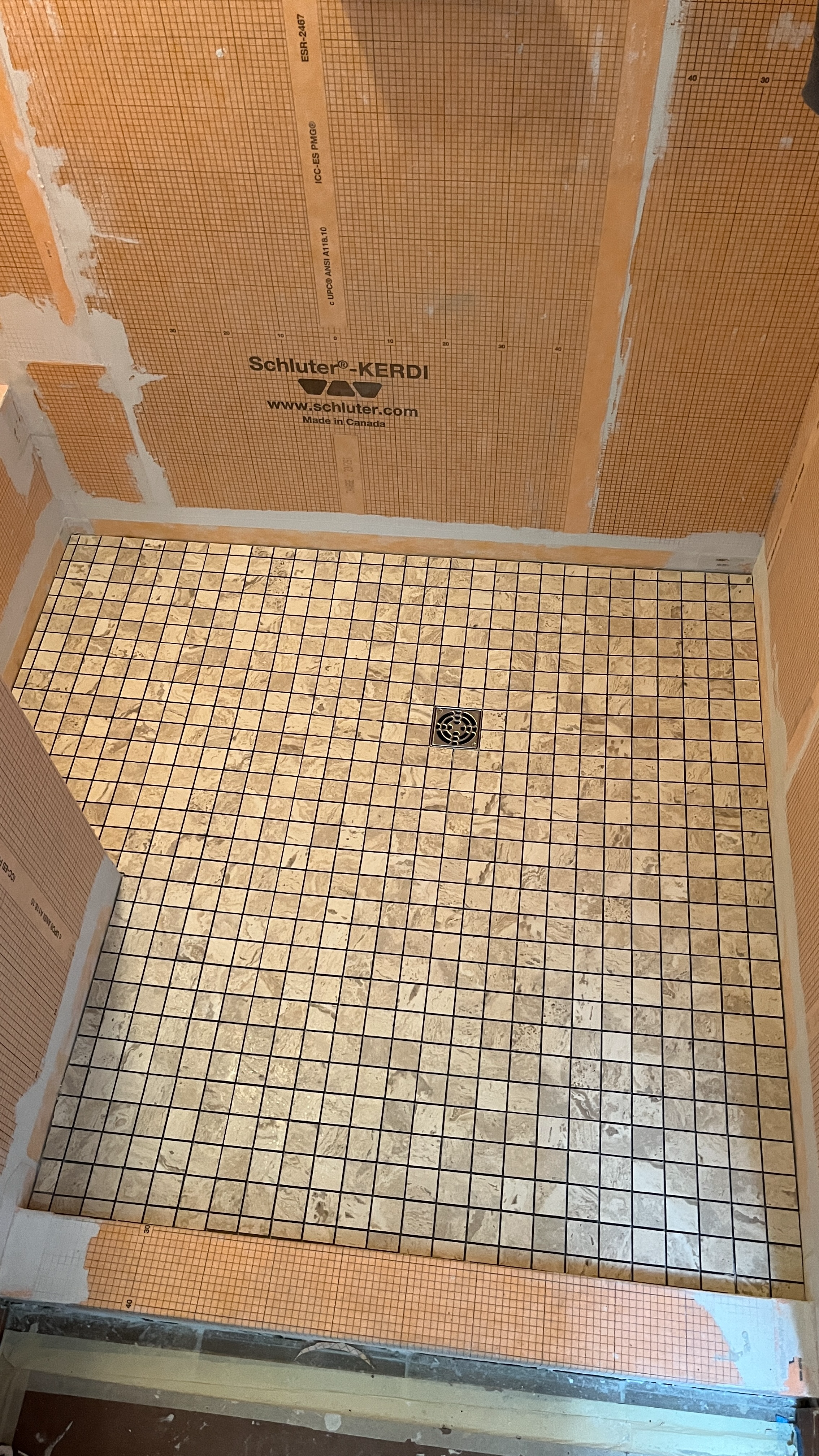 Stone Mosaic Shower Pan
