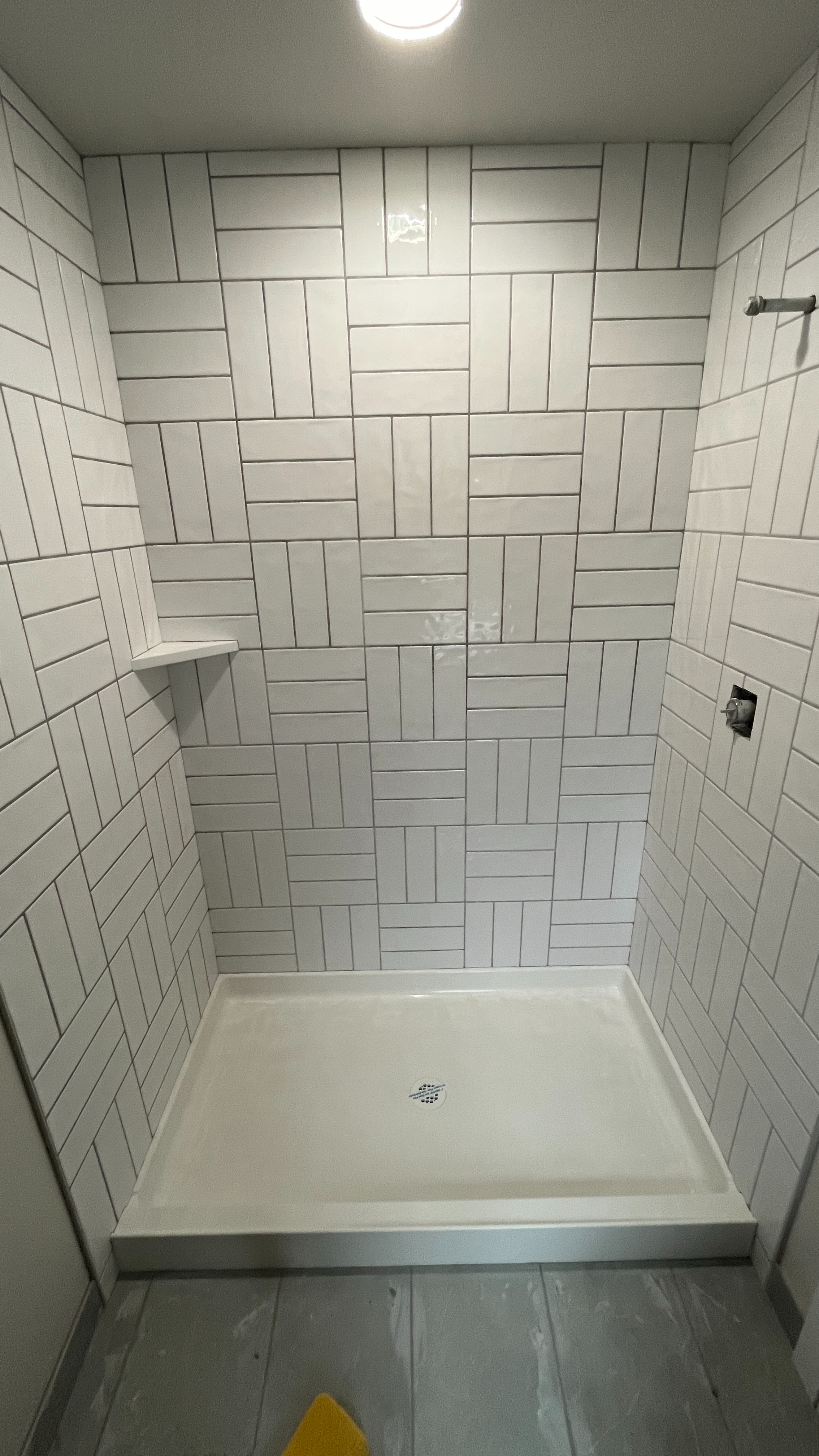 White Tile Shower Surround
