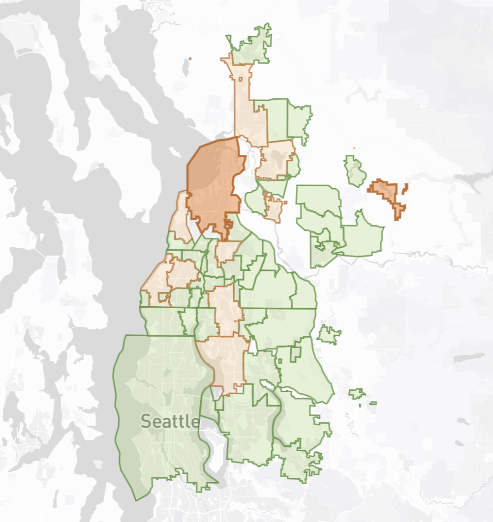 Map of Everett and Greater Seattle service area